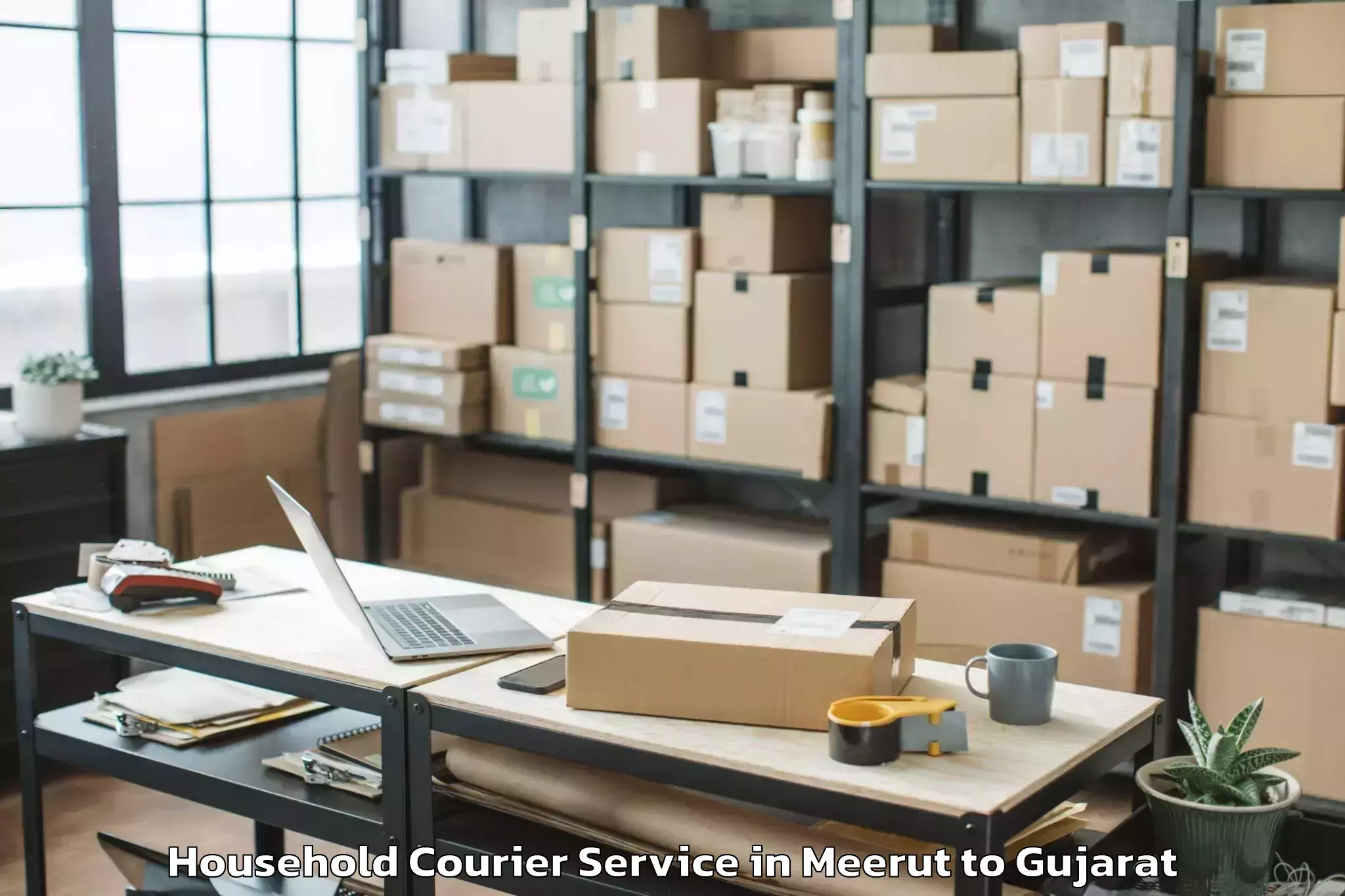 Easy Meerut to Jamjodhpur Household Courier Booking